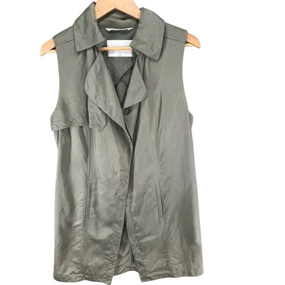 Babaton Aritzia Vest Womens S Sleeveless Trench Duster Long Open Front Layering - Picture 1 of 12